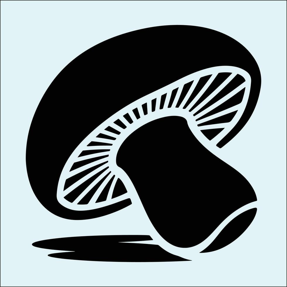 Black Mushroom Clip in Clean Silhouette Form vector