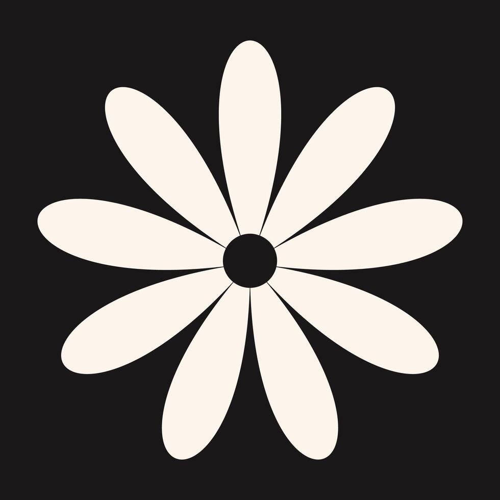Elegant botanical symbol featuring abstract petal forms and clean edges. A minimal floral design suitable for spring and eco-inspired themes vector