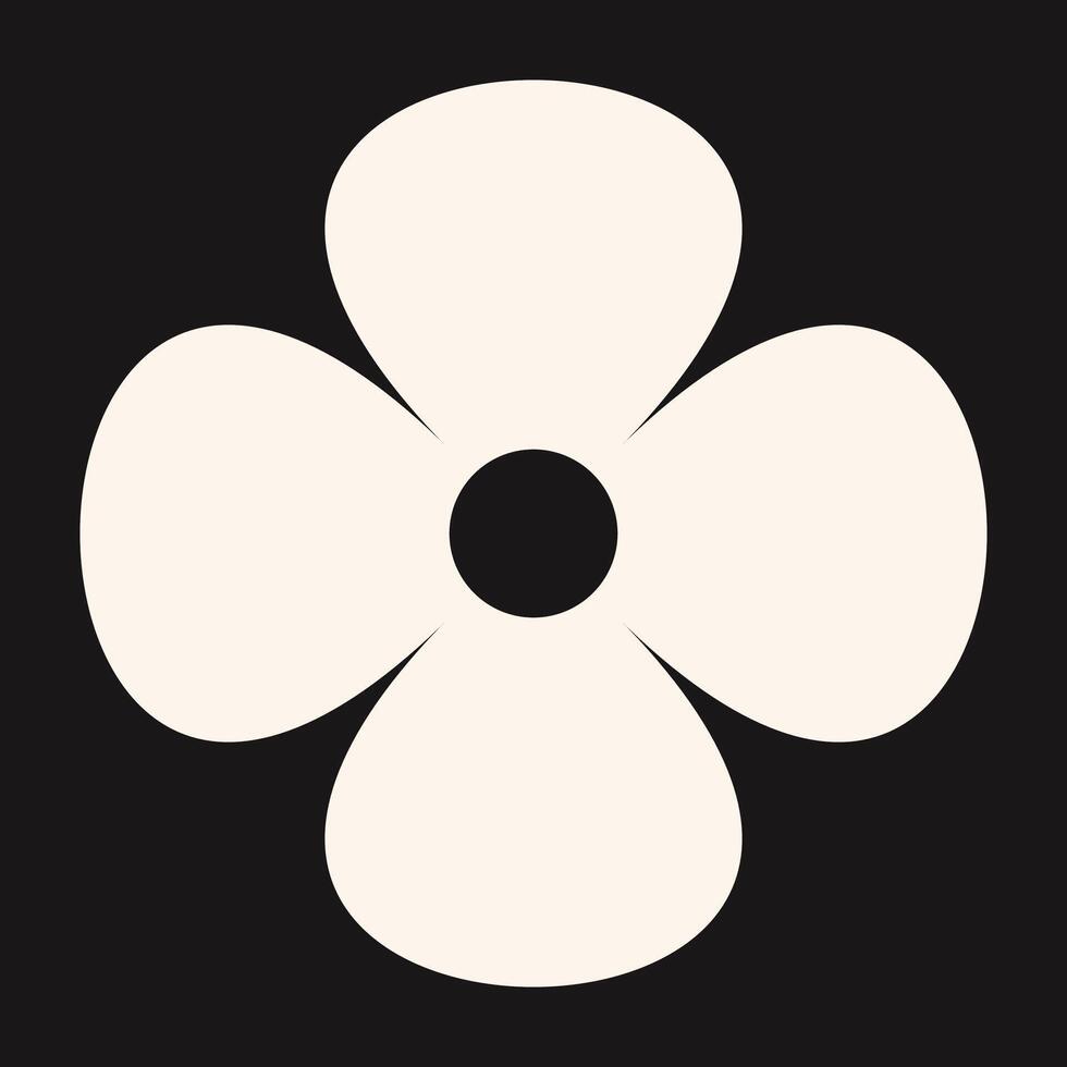 Stylized flower icon with clean petal lines and modern geometric balance. A minimal floral design blending abstract art and natural beauty vector