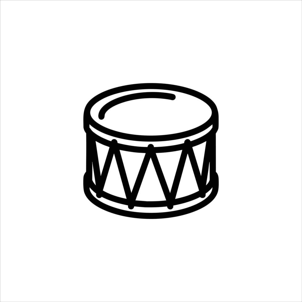Single Drum Percussion Instrument Line Icon vector