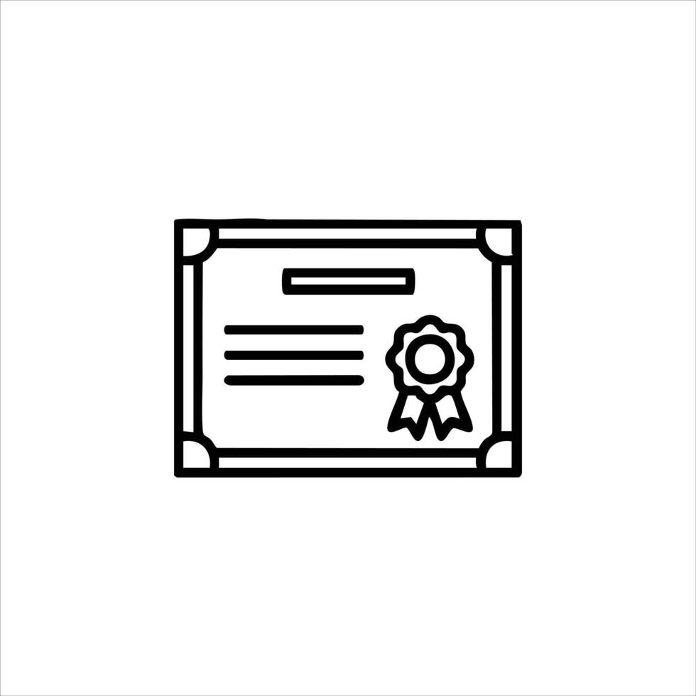 Certificate Of Achievement Line Art Icon vector