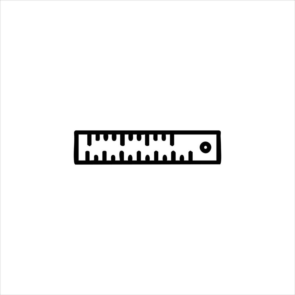 Straight Ruler Measurement Tool Line Icon vector