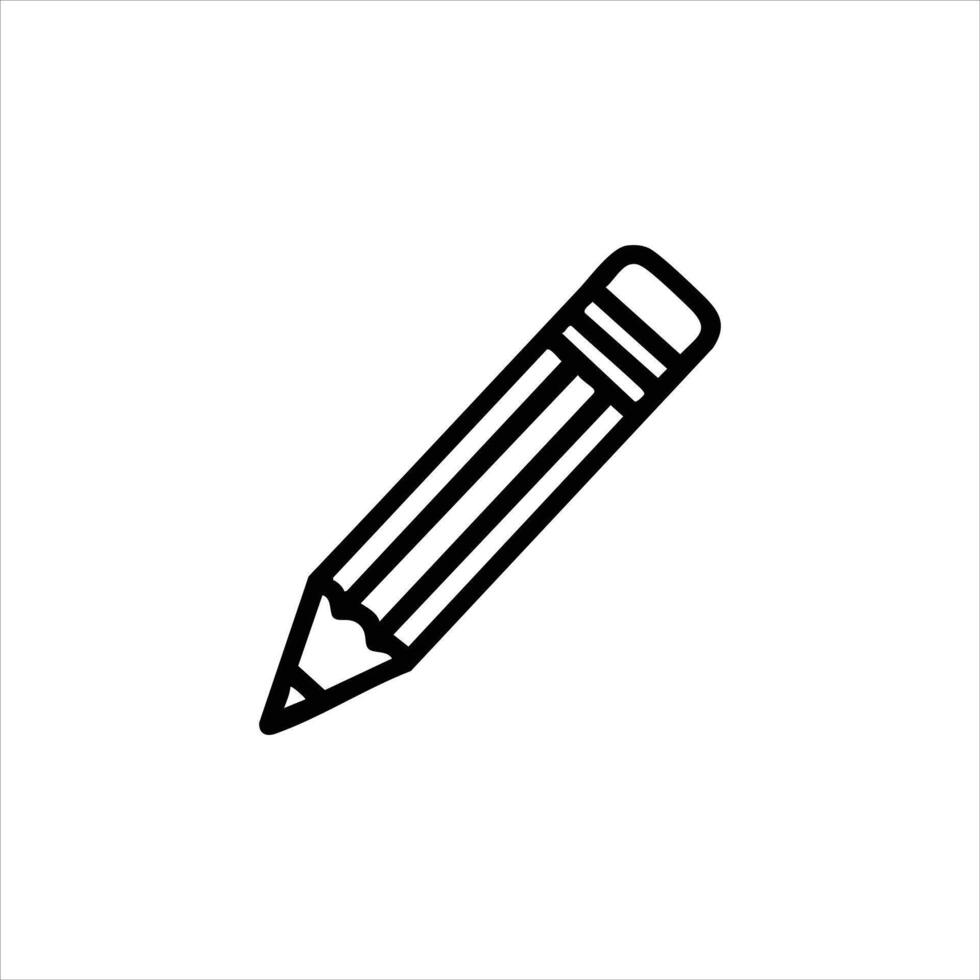 Sharpened Pencil Writing Tool Line Icon vector