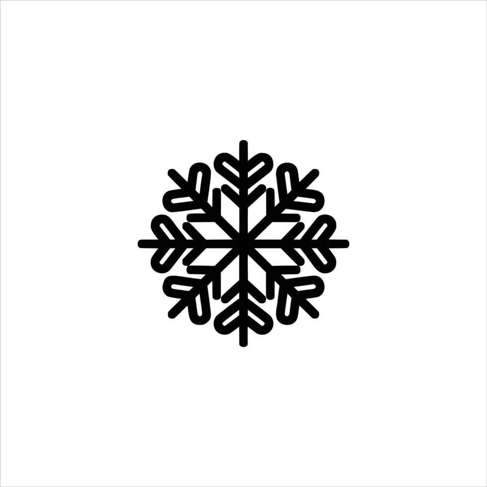 Geometric Snowflake Outline vector