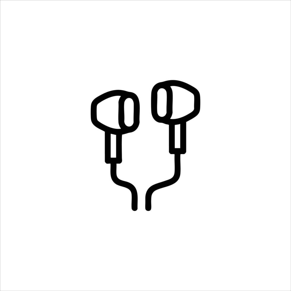 Pair Of Earbuds Audio Line Icon vector