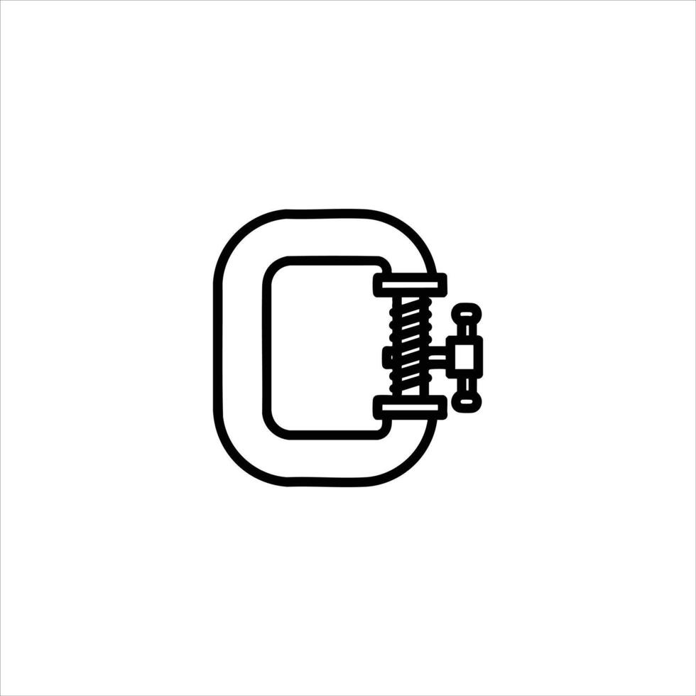 C Clamp Tool For Workshop And Woodworking vector