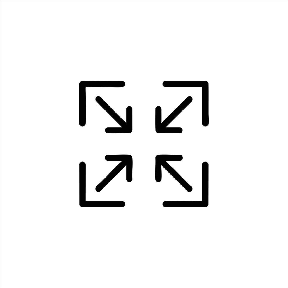 Exit Fullscreen Mode Line Art Icon vector