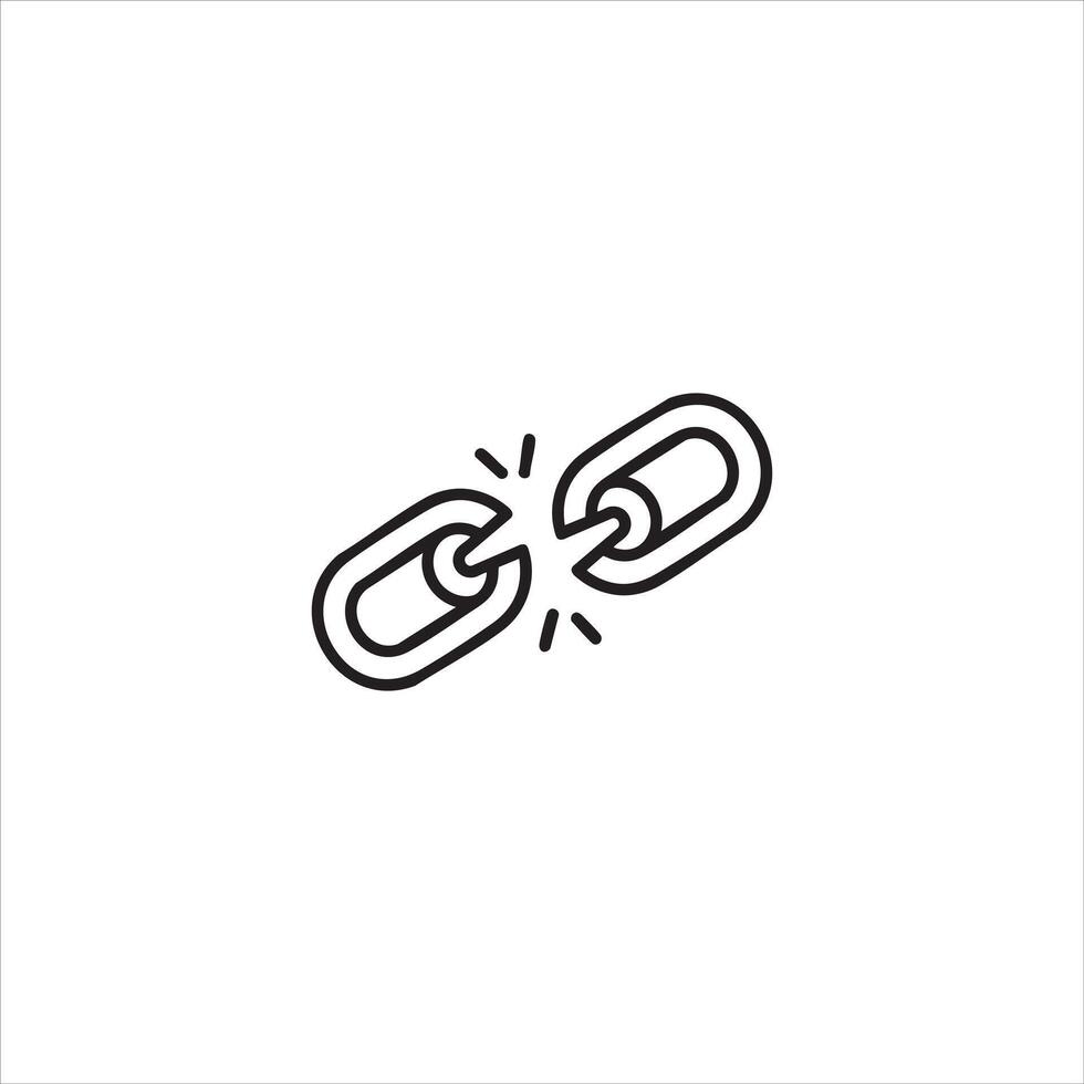 Broken Chain Vulnerability Line Symbol vector