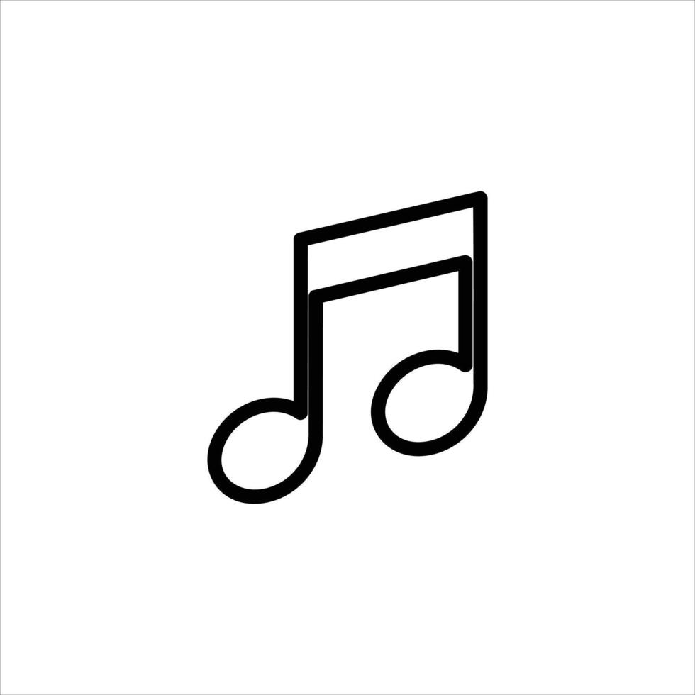 Eighth Musical Note Line Art Icon vector