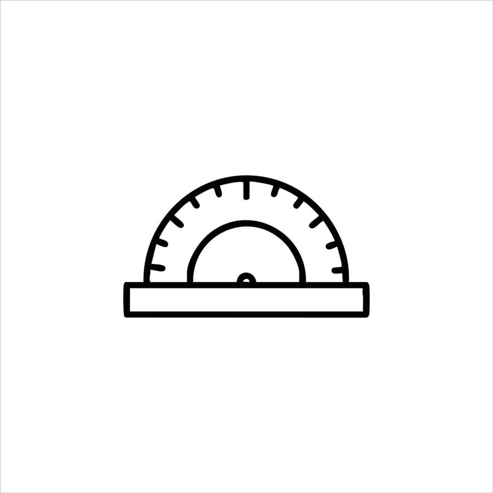 Protractor Angle Measurement Line Icon vector