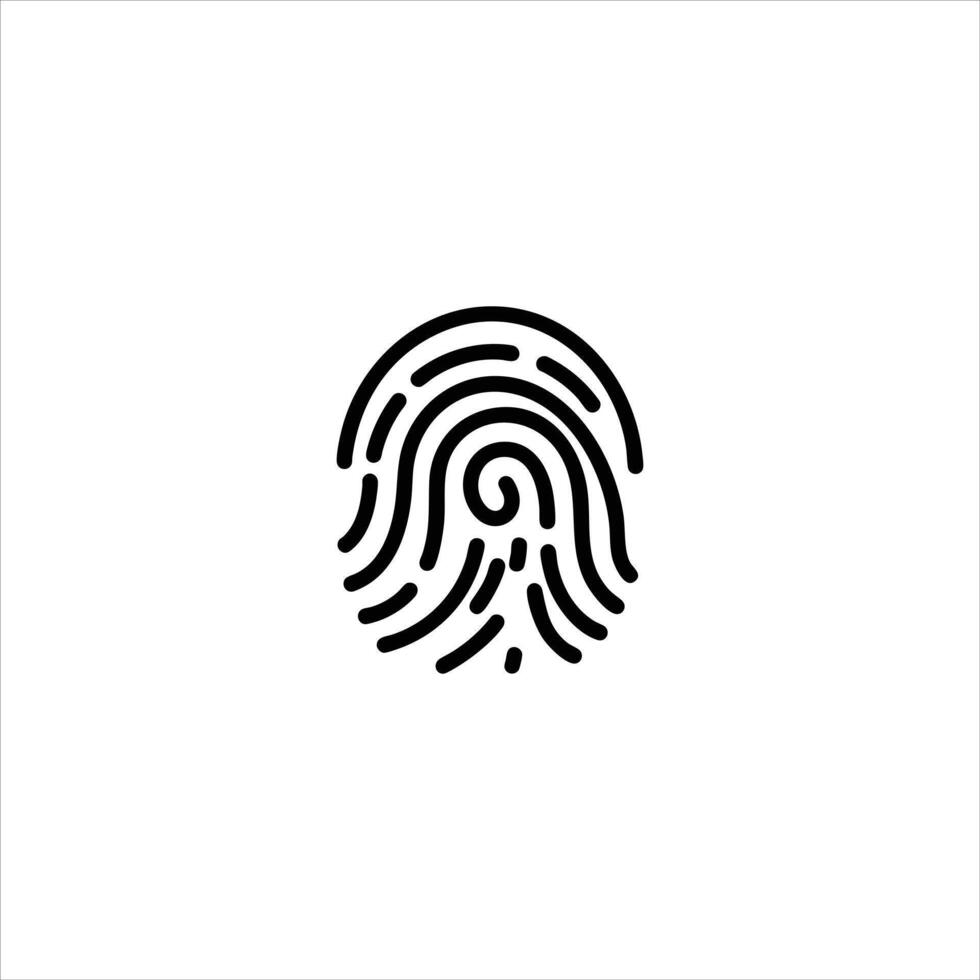 Fingerprint Biometric ID Line Symbol vector
