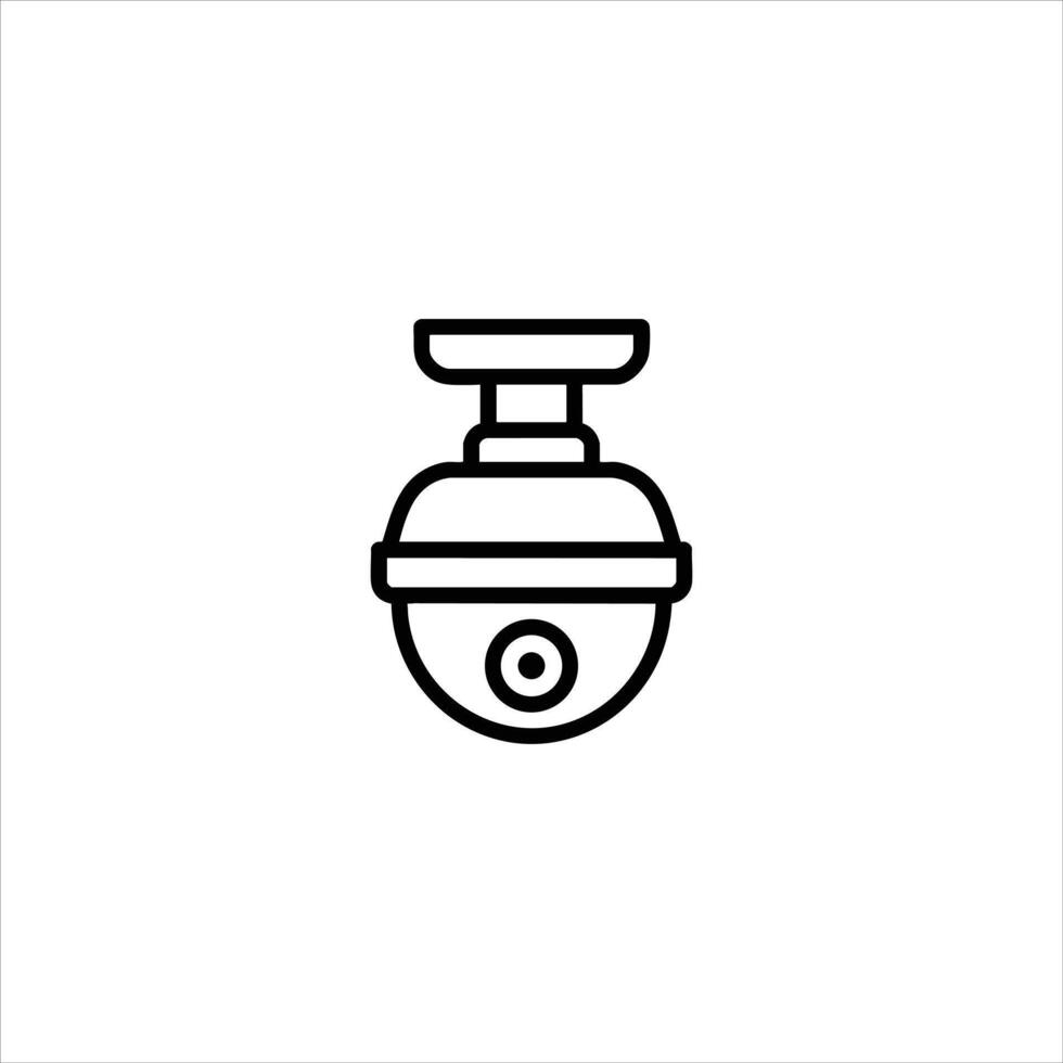 Dome Security Camera Line Drawing vector
