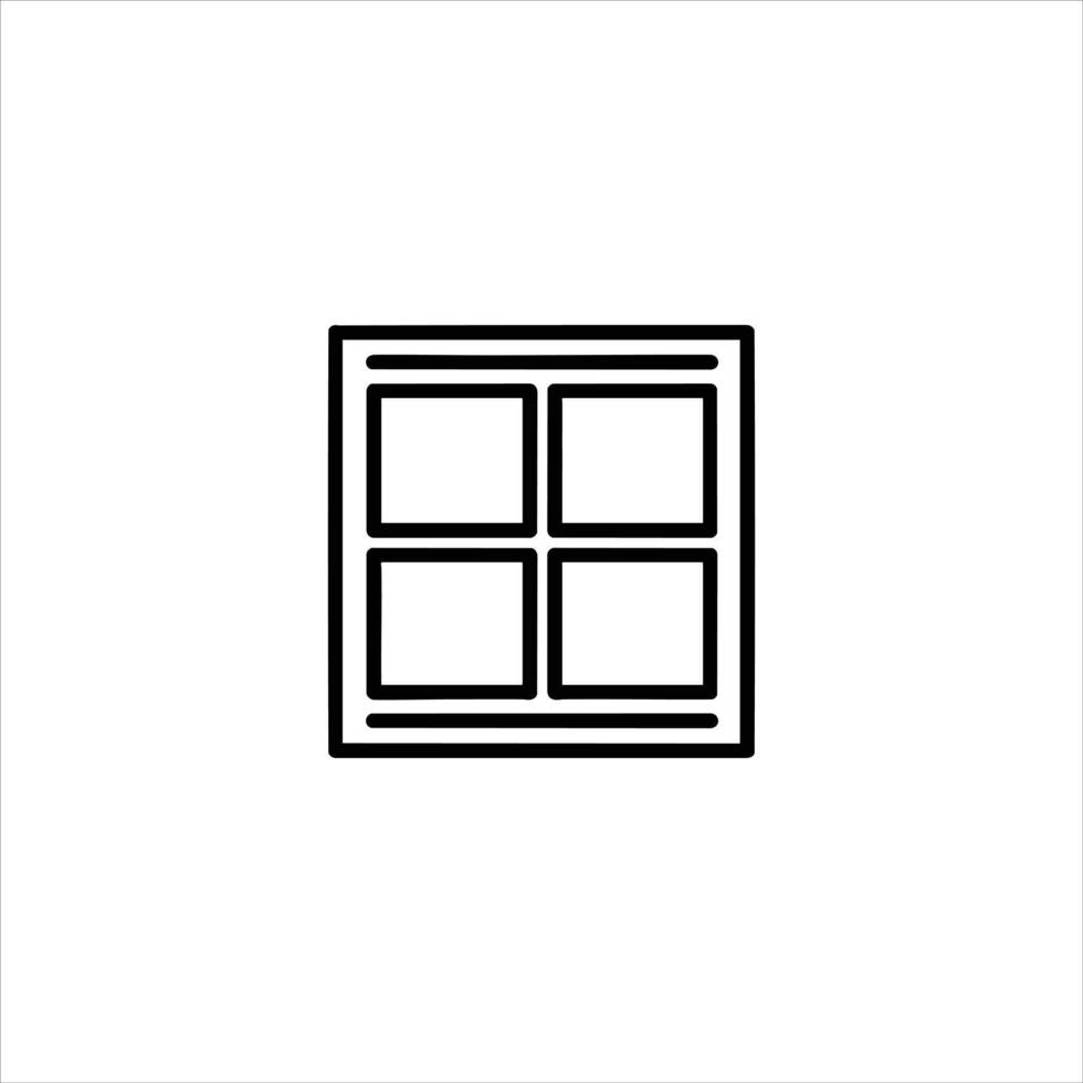 Four Pane Window For Residential Architecture vector