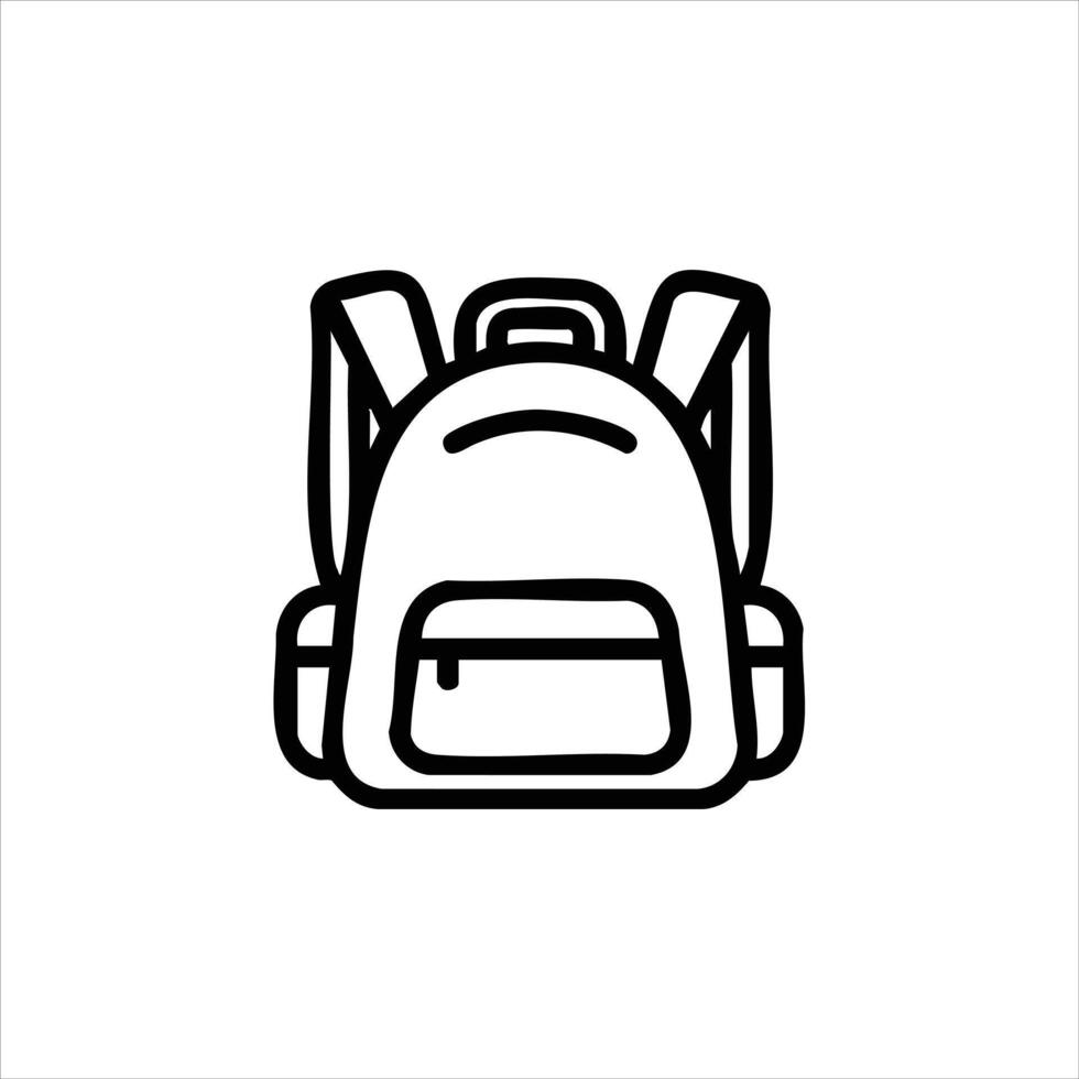 Simple School Backpack Line Art Icon vector