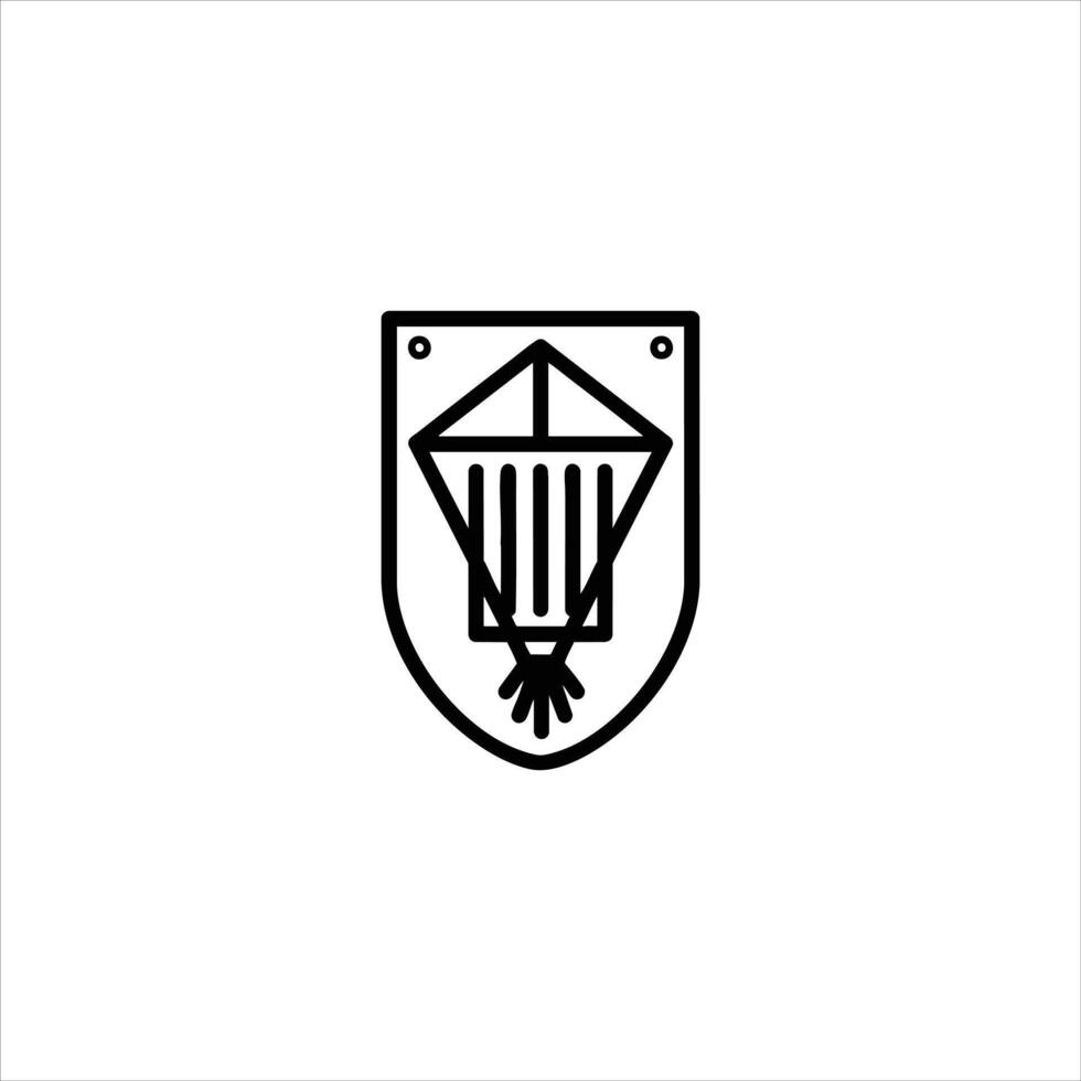 Medieval Gaming Shield Outline Symbol vector