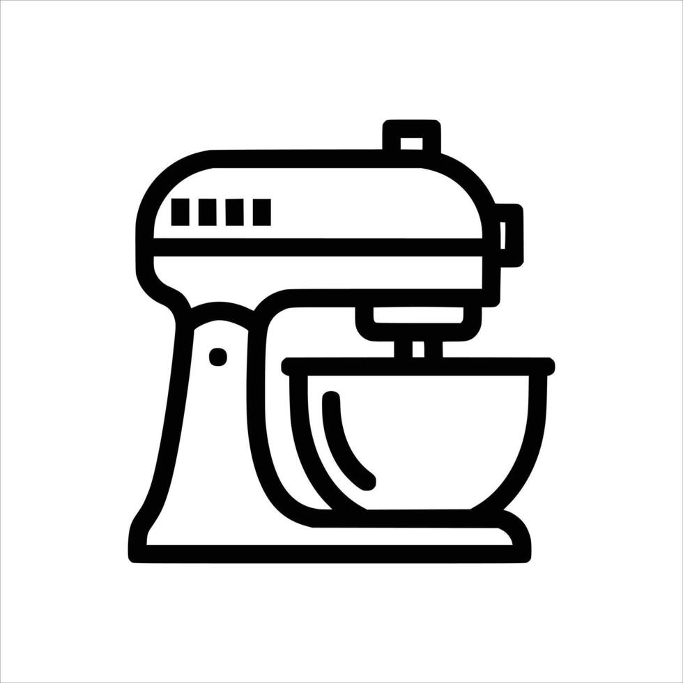 Stand Mixer Icon, Kitchen Appliance Symbol icon isolated on white vector
