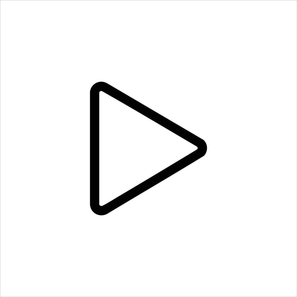 Media Player Play Button Line Icon vector
