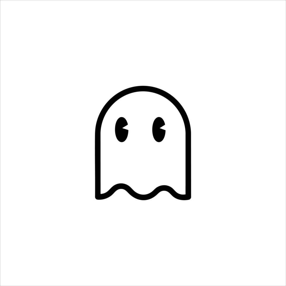 Retro Game Ghost Character vector