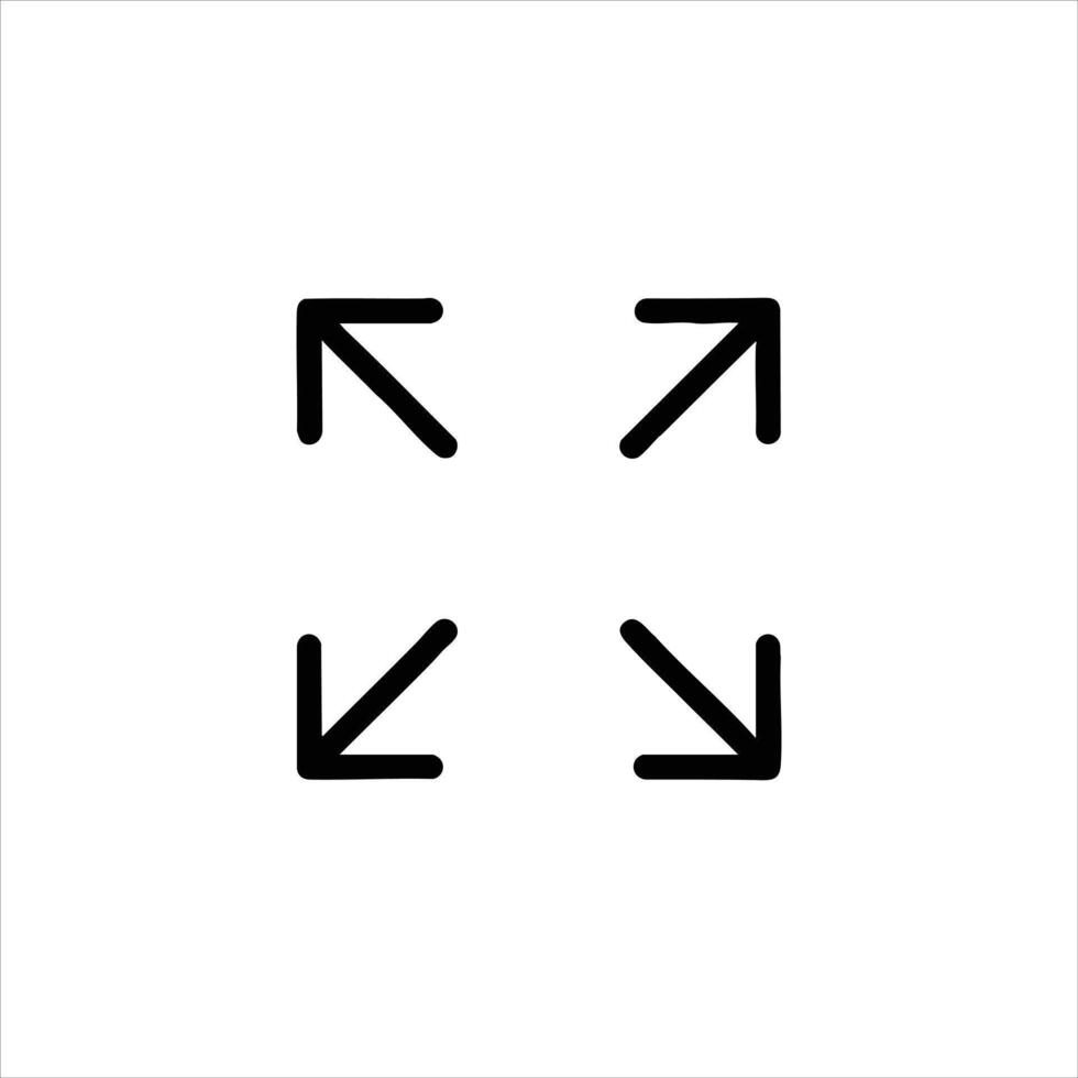 Enter Fullscreen Mode Line Art Icon vector