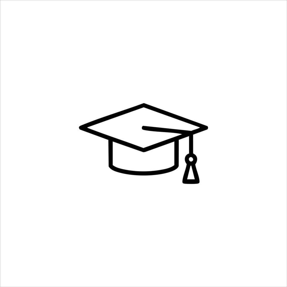 Graduation Cap Line Art Icon For Ceremony vector