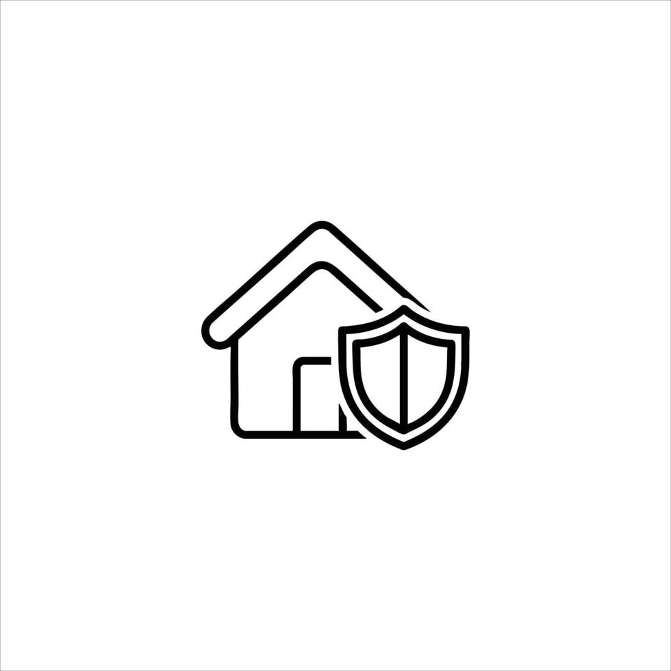 Home Insurance Symbol With House And Shield vector