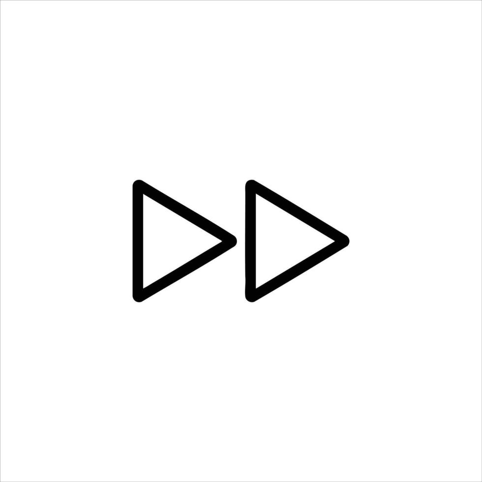 Fast Forward Media Control Line Icon vector