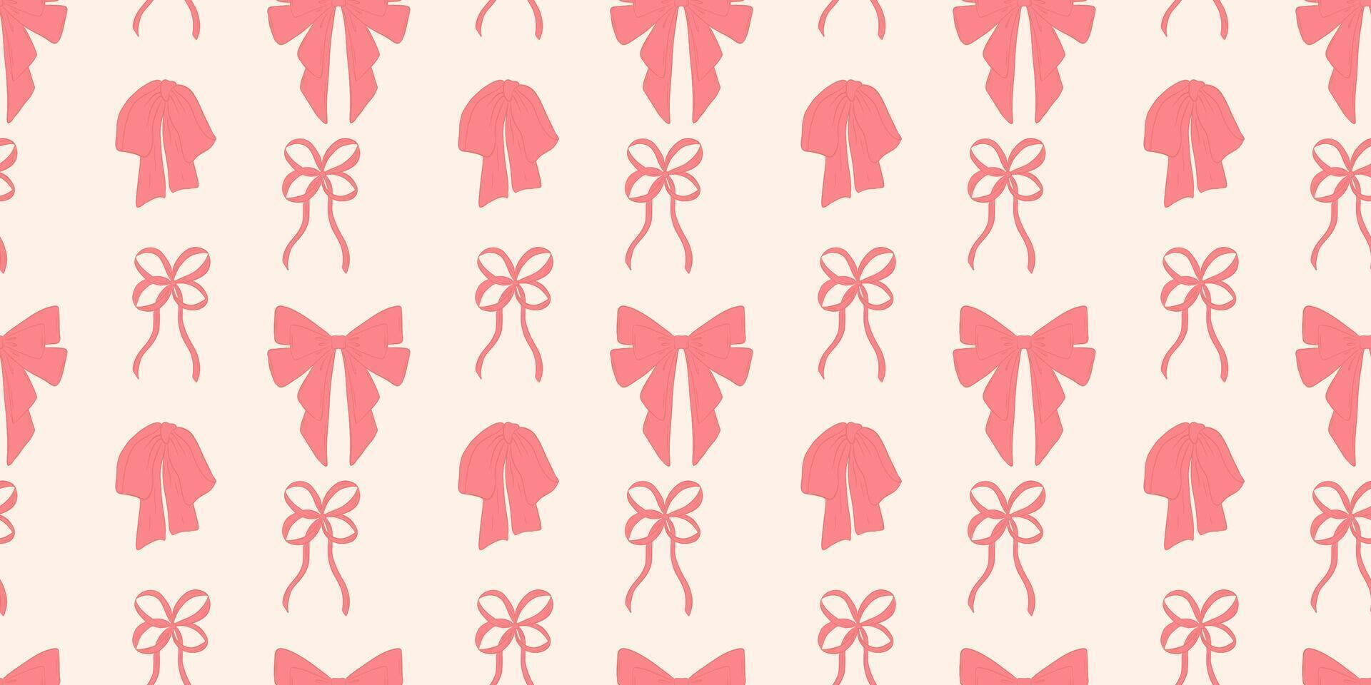Seamless pattern pink bows vector