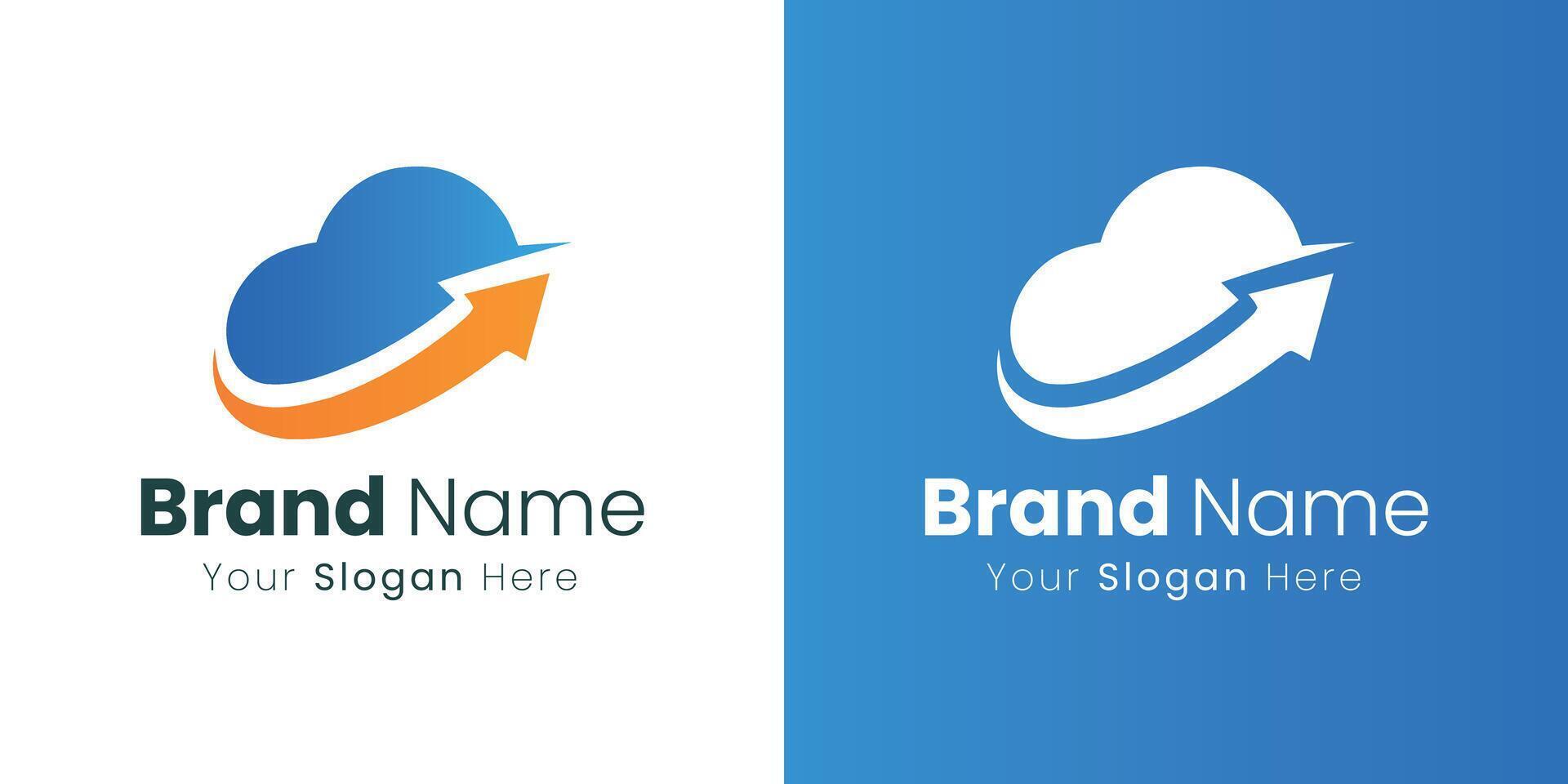 Creative Cloud Arrow Abstract Company Logo Design for Brand Visual Identity Success vector