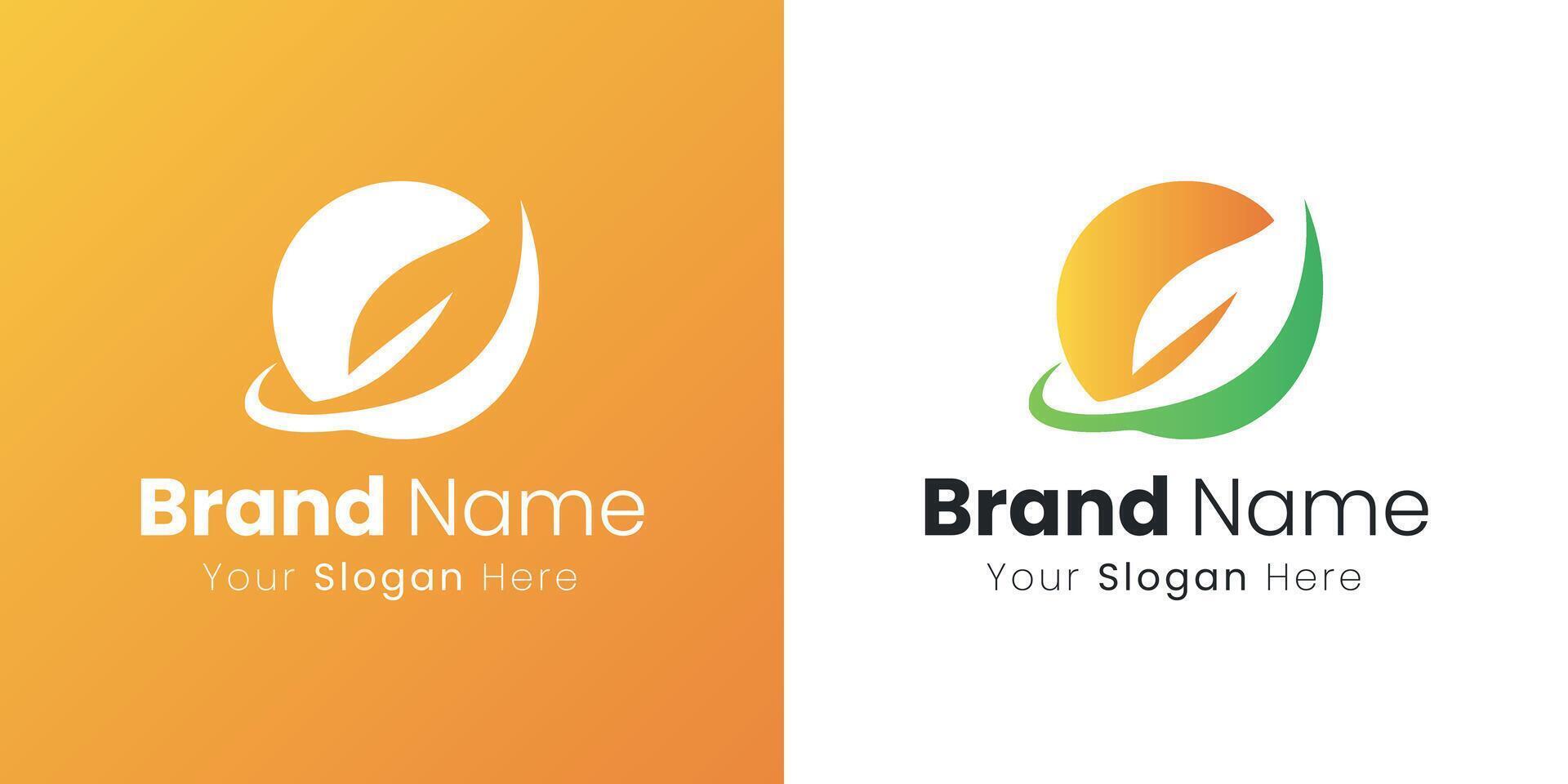 Leaf Orb Creative Logo Design for Natural Brands and Products Identity vector