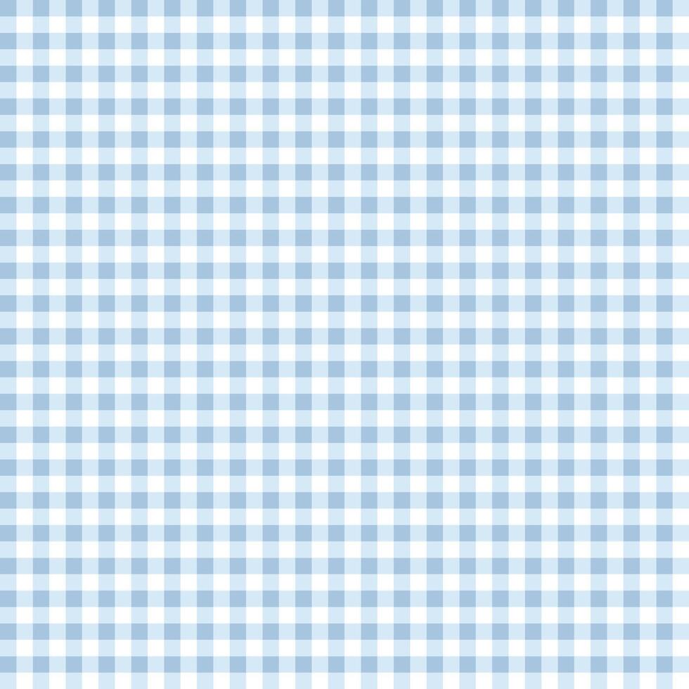Blue and white gingham checkered fabric background vector
