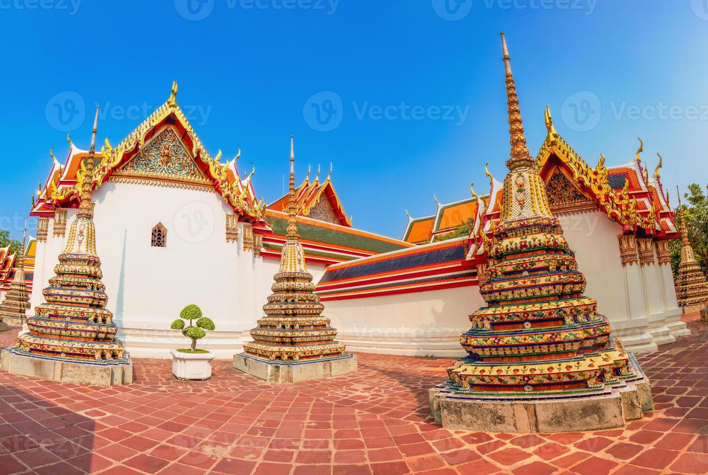Wat Pho, a temple built by the king, is an important tourist attraction in Bangkok. photo