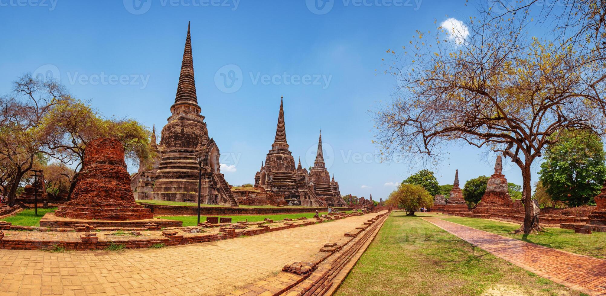 old city with beautiful Thai temples, Wat Phra Si Sanphet. photo