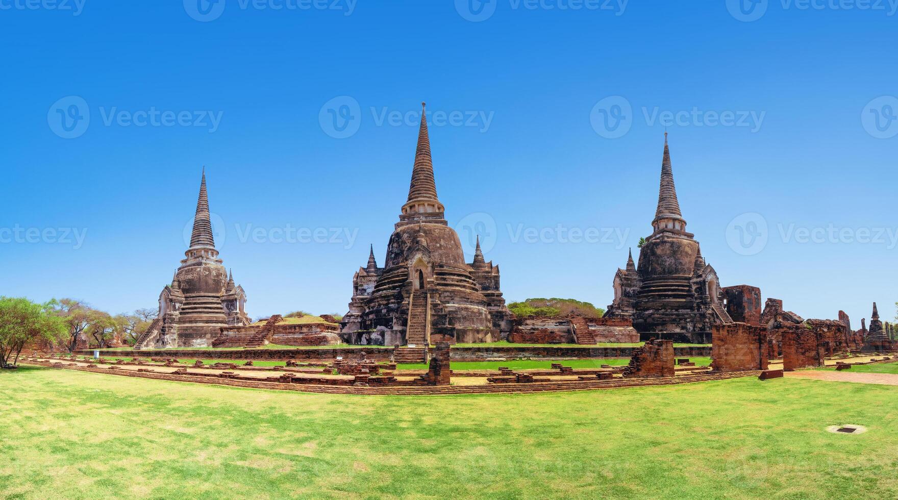 old city with beautiful Thai temples,Wat Phra Si Sanphet. photo