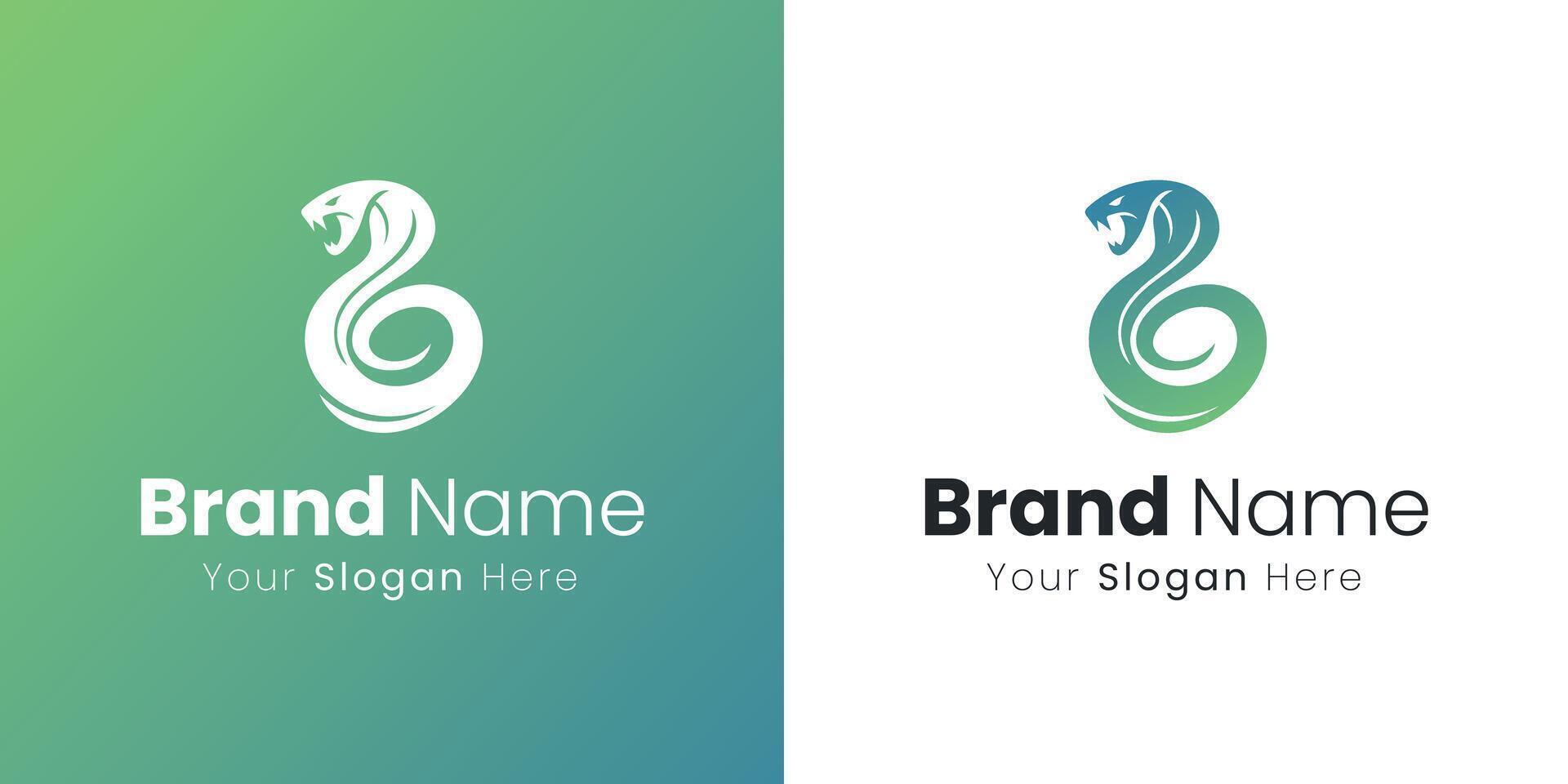 Elegant Snake Logo Design Green Gradient for Brand Identity Visual Appeal Creativity vector