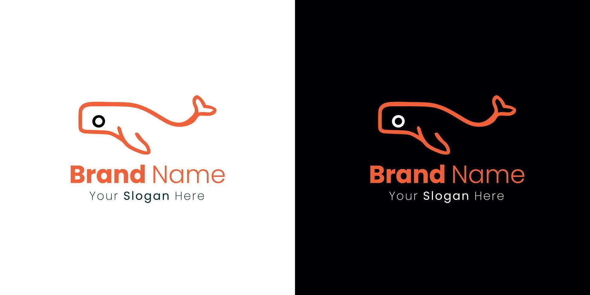 Minimalist Whale Logo Design Service Providing Unique and Modern Visual Identity Solutions Online vector
