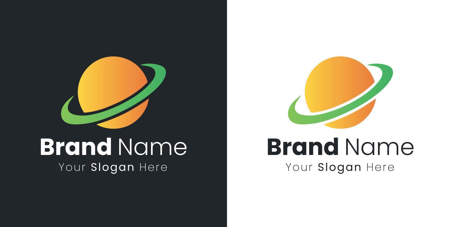 Innovative Globe with Ring for an Environmentally Friendly Sustainable Brand Identity Design vector