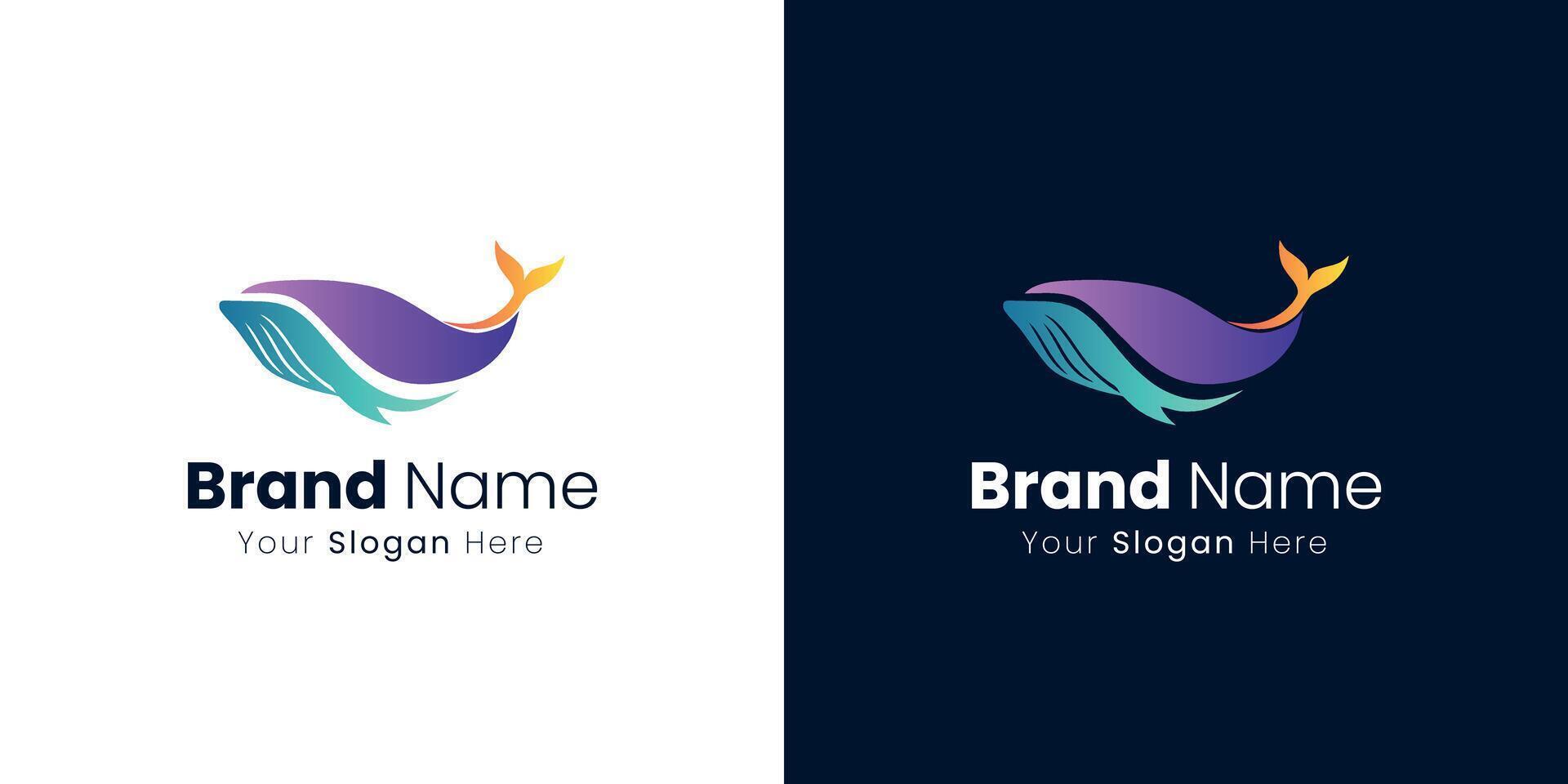 Gradient Whale Logo Design for a Creative Brand Identity and Company Profile vector