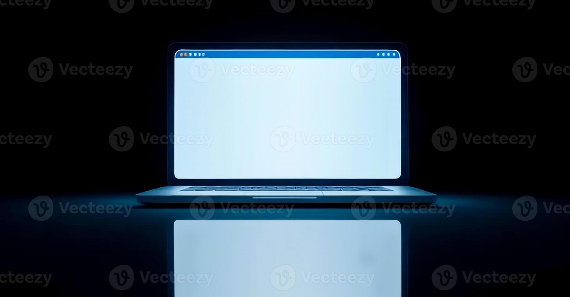 Dark Mode Laptop Display Screen Mockup, Clean Empty Screen for Web, App Showcase, UI, UX and Branding photo