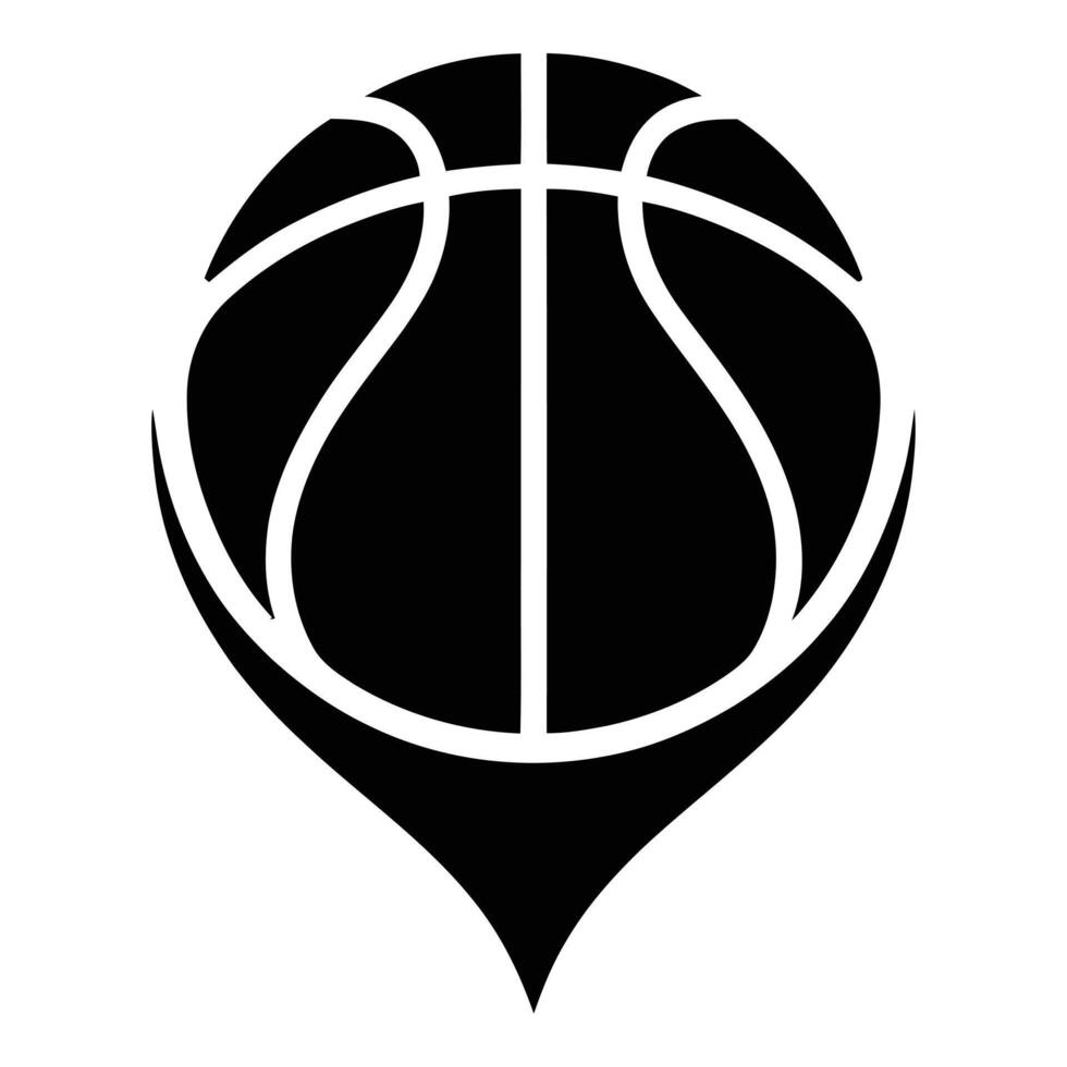 Local basketball court pinpointed Discover neighborhood games and connect with fellow players black vector