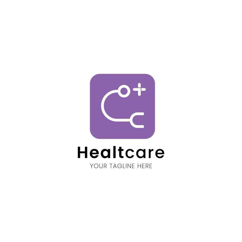 Letter C minimalist and iconic logo for medical and healthcare vector