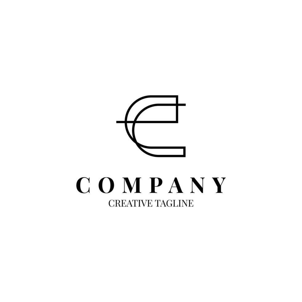 Letter lowercase minimalist logo design in line style vector