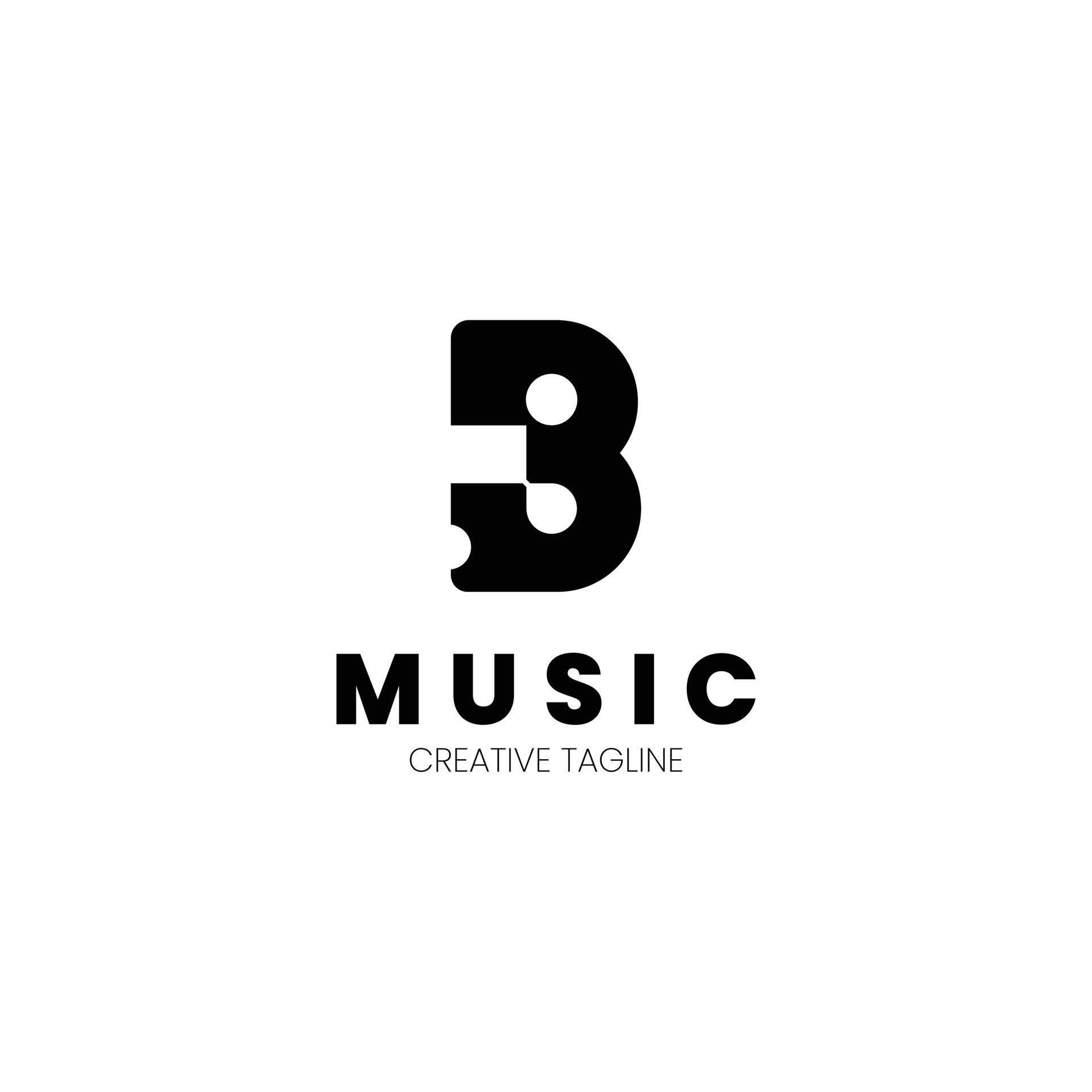 Letter B music note logo for music brand 66739611 Vector Art at Vecteezy