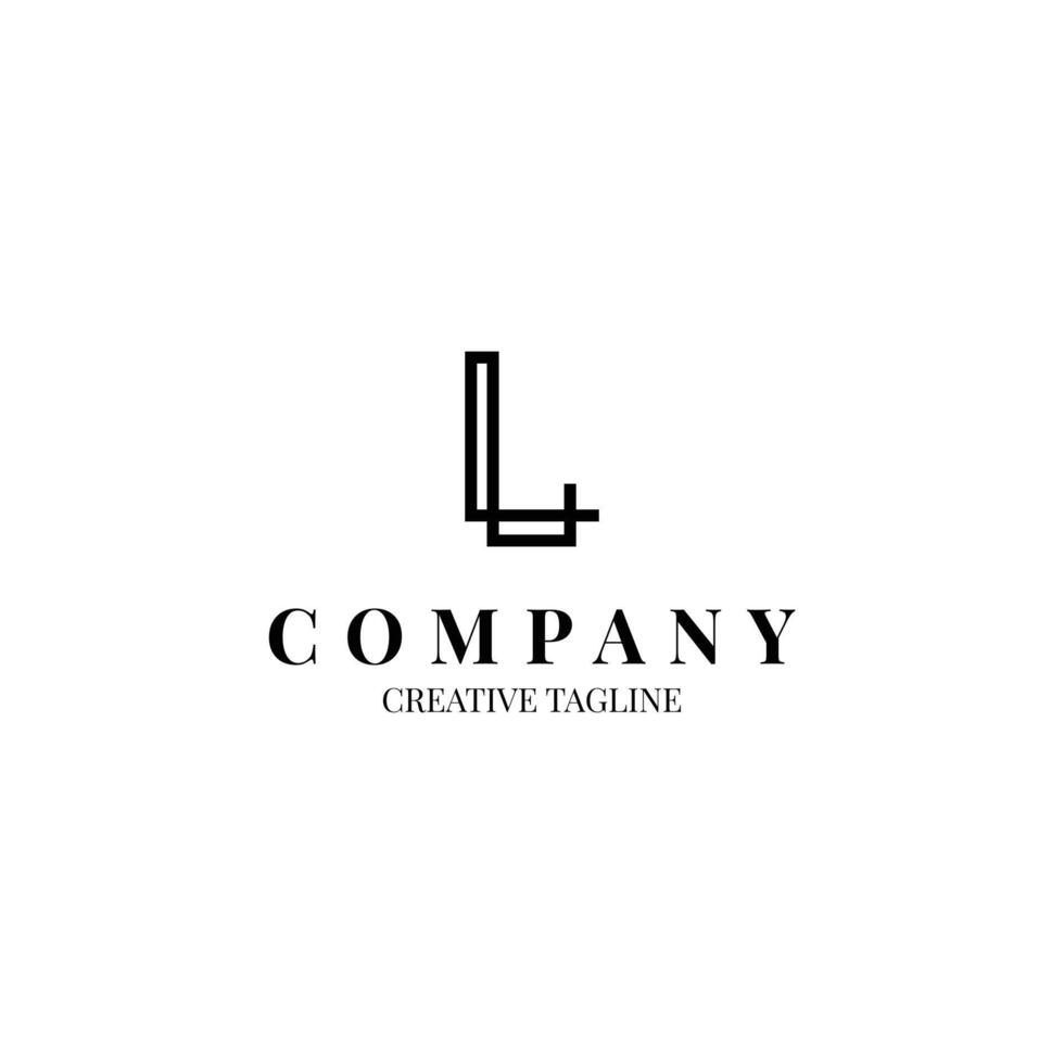 Letter L minimalist logo design in line style vector