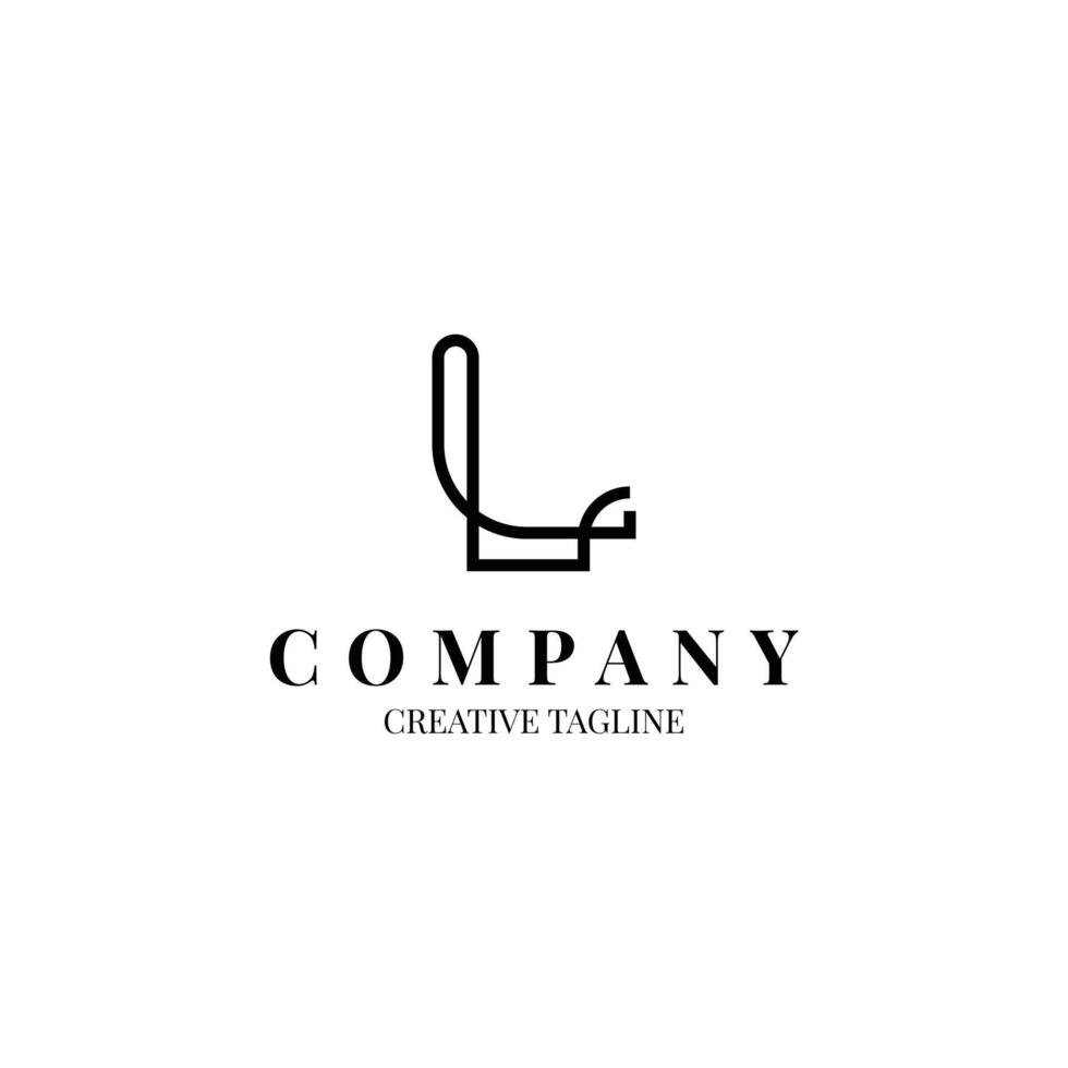 Letter L line style logo design vector