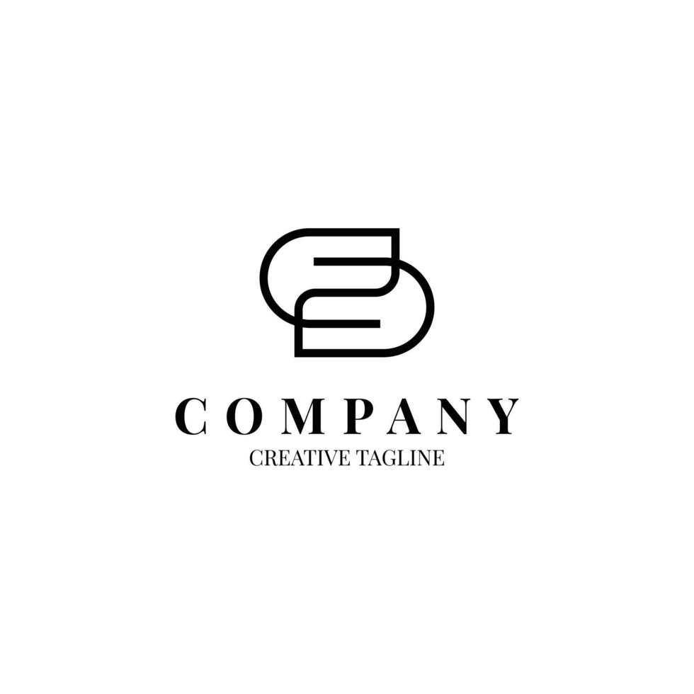 Letter S minimalist logo design in line style vector