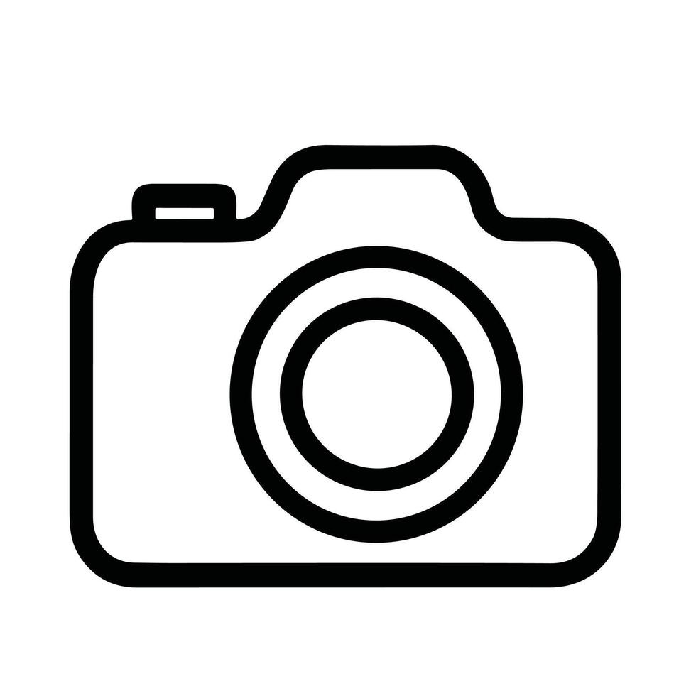Simple Line Art Camera Device Electronic Symbol Outline Style Icon vector