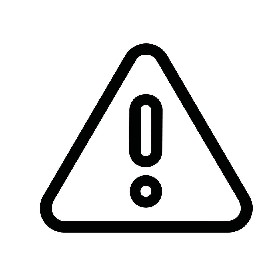 Simple Line Triangle Exclamation Mark Hazard Symbol Graphic Element Icon vector