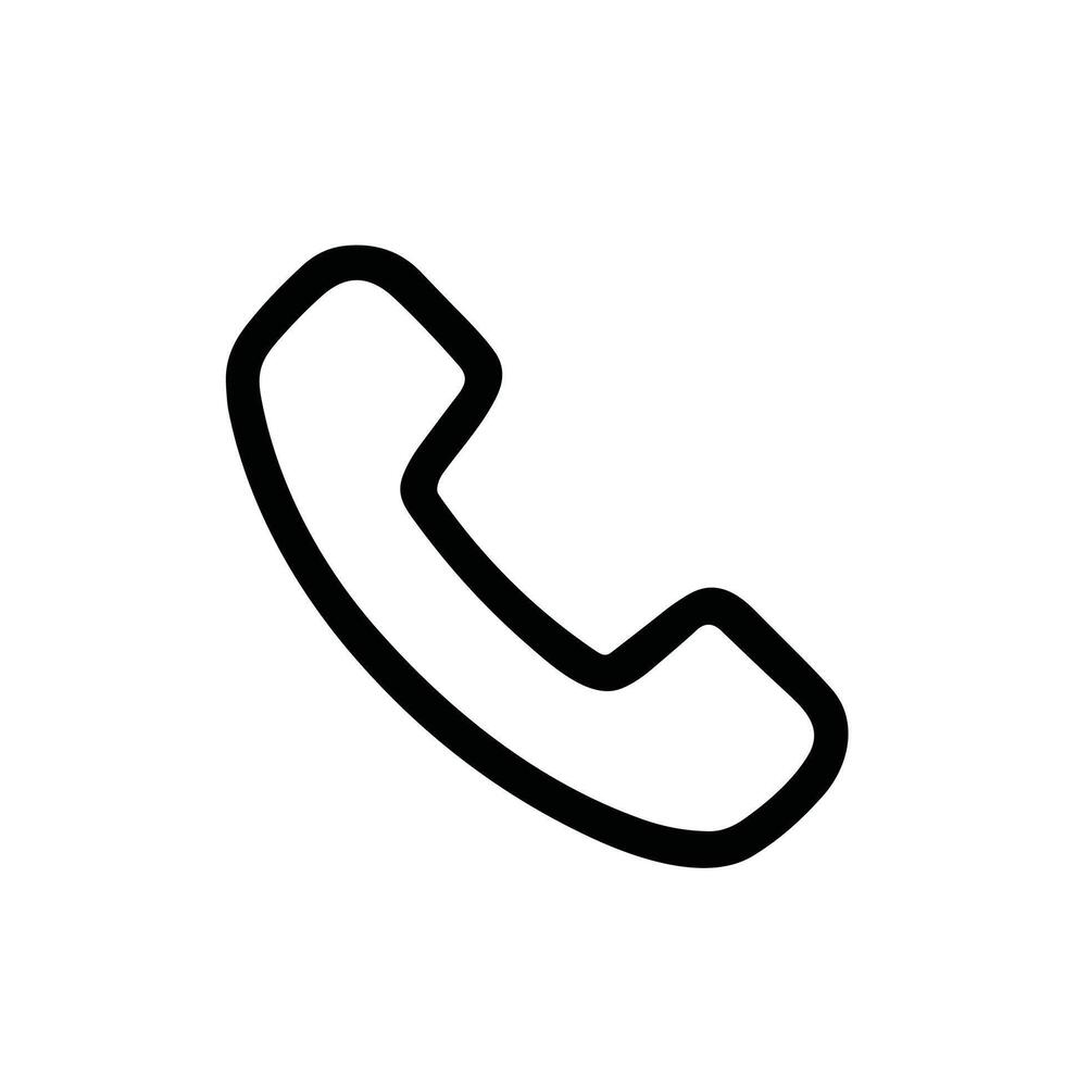 Simple Line Handdrawn Telephone Receiver Communication Device Line Art Icon vector