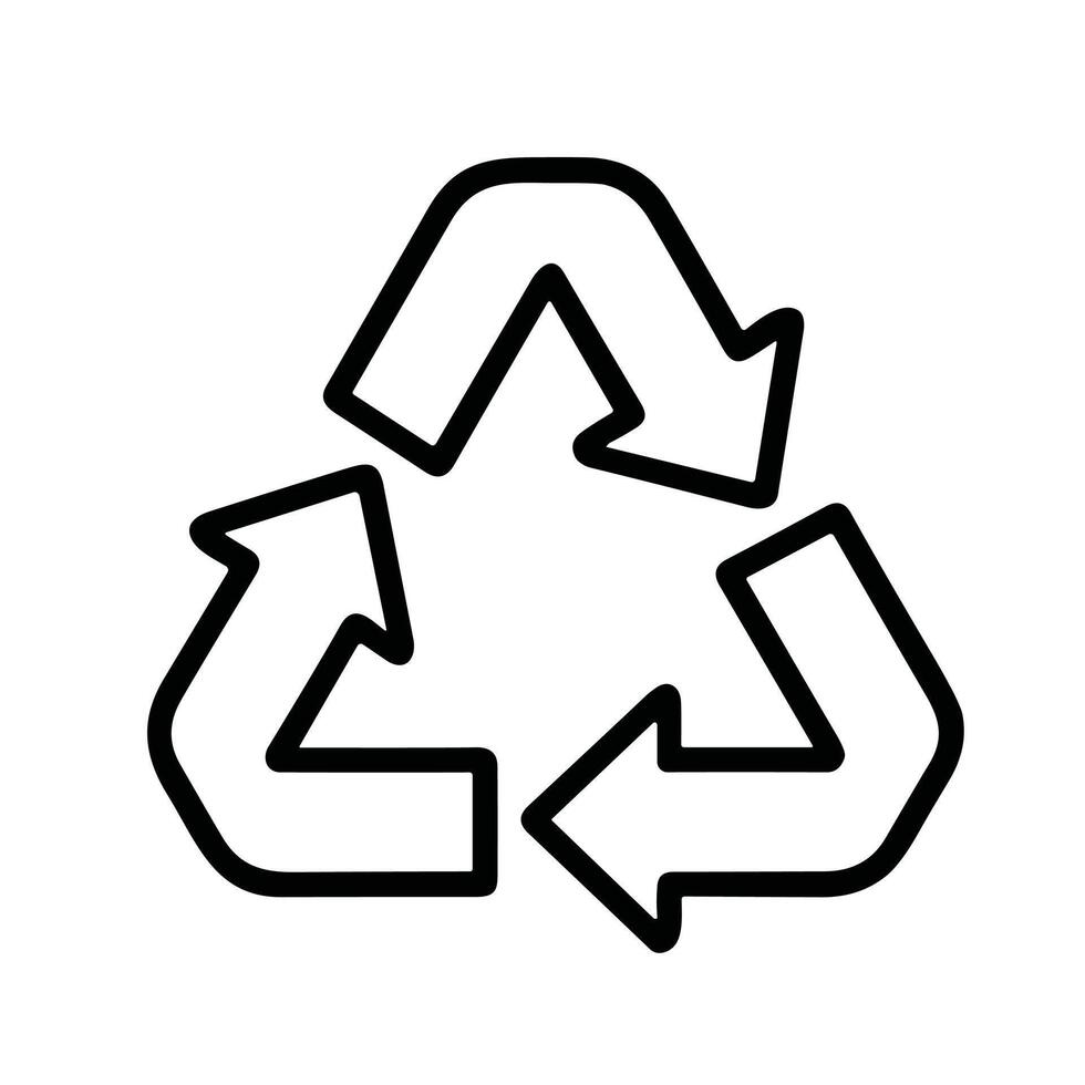 Simple Outline Recycle Arrow Symbol Rotation Circular Loop Sign Icon vector