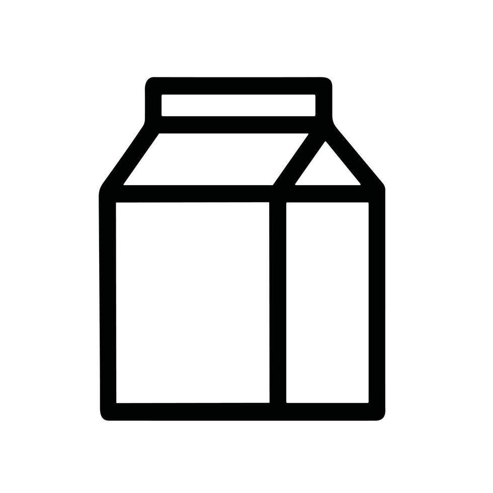 Minimalist Line Style Milk Packaging Container Box Food Item Icon vector